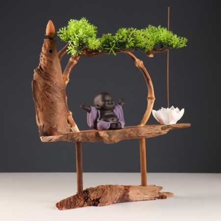 Souvenir tree, porcelain "Little hot" with a stand for incense 35x35x9.5 cm-2