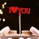 Topper wooden "I love you" red 12x5 cm