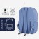 Young backpack from textiles on lightning, 5 pockets, blue color