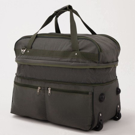 Road bag on wheels, a lightning department, with an increase, 2 outer pockets, a long belt, khaki color-2