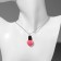 Pendant "Joy" nail polish, black pink color in silver, 40 cm