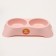Double plastic bowl 2 x 250 ml, 28 x 16 x 5 cm, pink