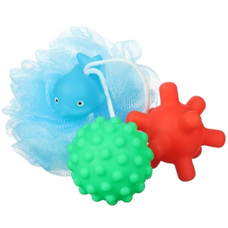 Delphin's bath set, washcloth with a toy, 2 tactile balls, crush me-7