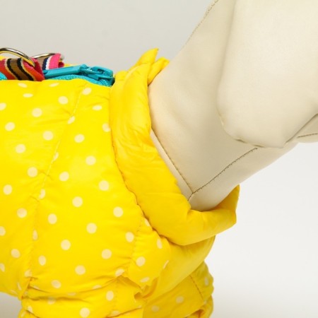 Kombinson for dogs "peas", size 14 (DS 27, OG 38, Osh 30 cm), yellow-4