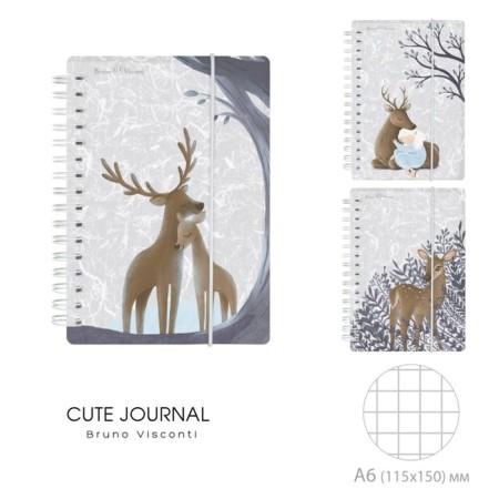 Note book A6, 80 sheets in a cage on the crest Forest Dream, plastic cover, with an elastic band, mix