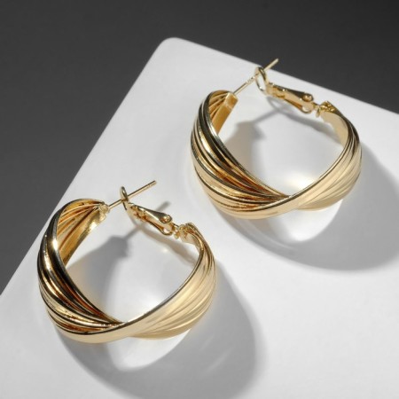 Ring earrings "Curlery" turn, color gold, d = 3