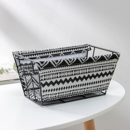 Basket for storage of the shade "Morocco", 25 × 15 × 11.5 cm, black and white color