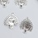 Decor for creativity Metal "Peacock" silver set 7 pcs 3x2.1 cm
