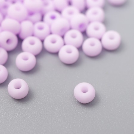 Glass 8/0 "Marshmallow. Matte. Cyclomen" 10 g