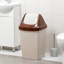 Swing garbage container, 50 l, beige marble color