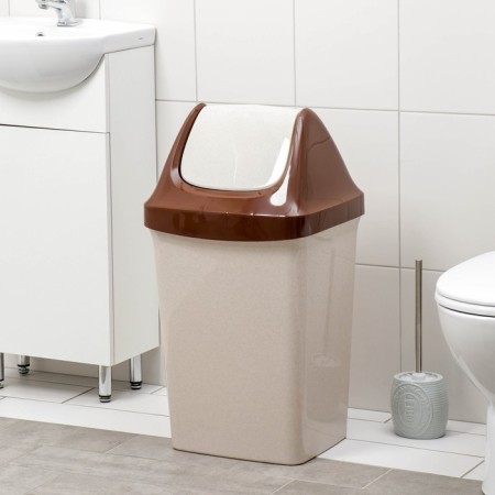 Swing garbage container, 50 l, beige marble color