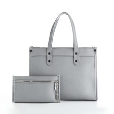 Women's bag with lightning, textura, average size, color gray