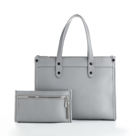 Women's bag with lightning, textura, average size, color gray