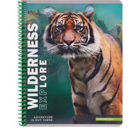 A notebook of 96 sheets in a cage on the crest "Wild animals", covered Cardboard, Soft Touch, mix-3