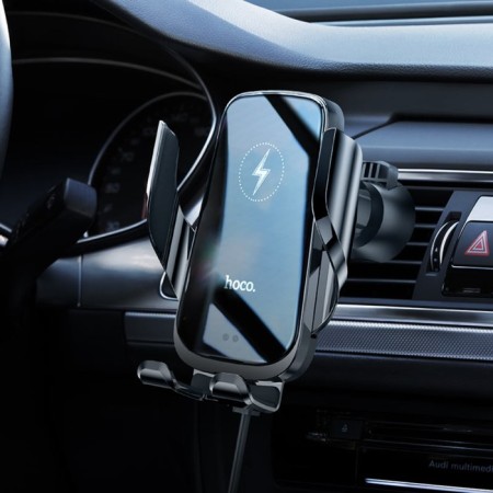 Hoco CA202 car holder, wireless charging, for 4.5-7.0 ", 2 A, 90 mAh, 15 watts, black-7