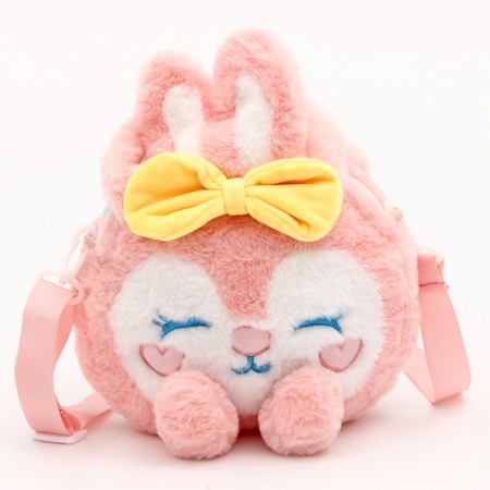 Children's "Bunny" bag with a bow, 18 cm, pink color-2