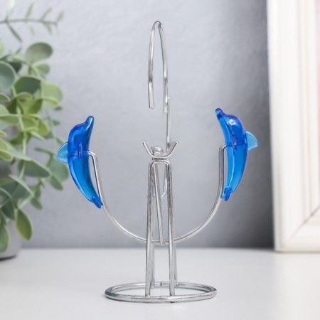 Dolphins pendulum one after another with a ring of 6.5 x 6.5 x 14 cm-3