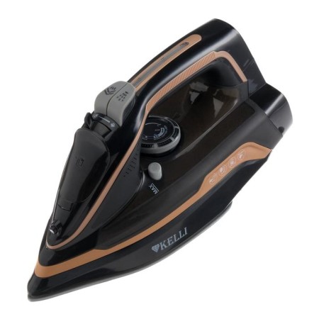Iron Kelli KL-1645, 2600 W, ceramic sole, wireless, 320 ml, black