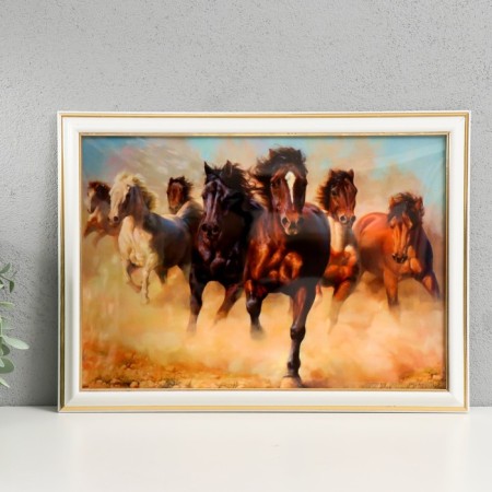 Photo frame A4 21x30 cm 281g white with gold (plastic screen)-3