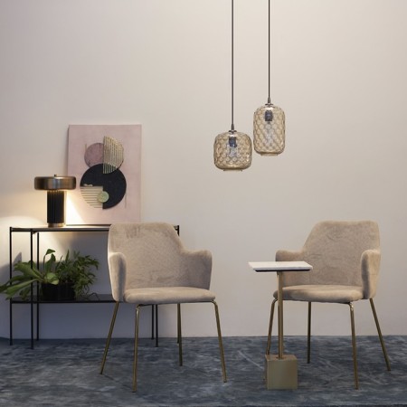 Clean Svein table, 300 × 300 × 630 mm, marble / gold color