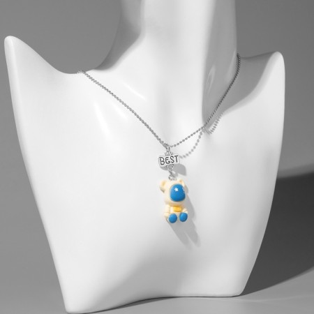 Kulons "Demetrons" Cosmonaut and flying saucer, blue-white color in silver, 40 cm-6