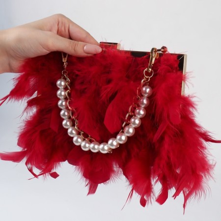 A chain for a bag, with pearls, d = 14 mm, 2.3 × 16 × 11.5 mm, 30 cm, gold color-5