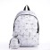 School backpack of textiles on a zipper, 4 pockets, color gray color