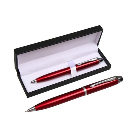 Gift handle, ball "Atlantic" in the leatherette case, rotary, Bordeaux body with silver-1
