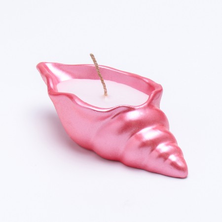 Candle "shell" in a candlelight of gypsum is small, 11.5x5.5x3.5 cm, pink-1