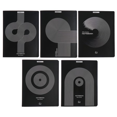 A notebook of 96 sheets in the Black and White cage, cover coated cardboard, double selective UV-lak, mix