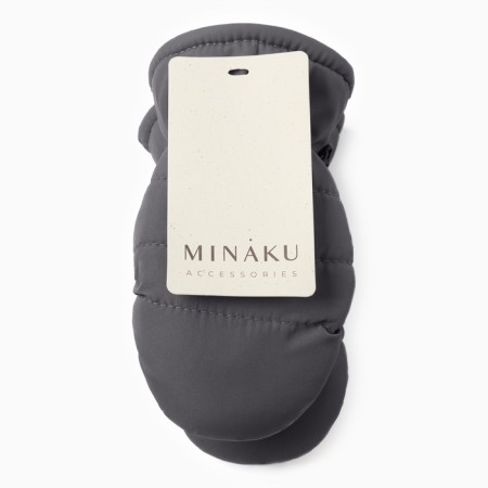 Winter children's mittens minku, gray color, 15cm-4
