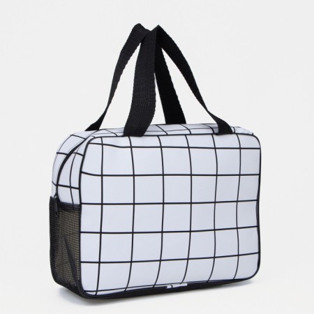 Cosmetic bag with lightning, white/black color