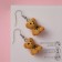 Earrings Assorted "Yummy" cookies bear, brown-black color in silver