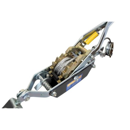 Manual winch Kraft KT705008, with a double ratchet mechanism, 2 tons, 2.2 m, 2 hooks