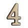 Door number "4", plastic, gold color