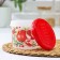 Bank with a screw cover ASTI, 700 ml, with decor, red color