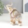 Souvenir Polystone "Elephant in Popon with sapphires" under a tree 14x16x7.5 cm