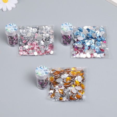 Decor "Semiobusins ​​and rhinestones. Violet gradient" d = 6 mm 10g 200 pcs 5x2.5 cm mix-1