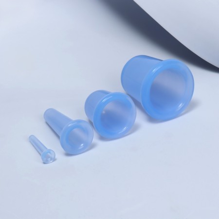 A set of vacuum cans for massage, silicone, D 7/5.5/3.9/1.6 cm, 4 pcs, color blue-2