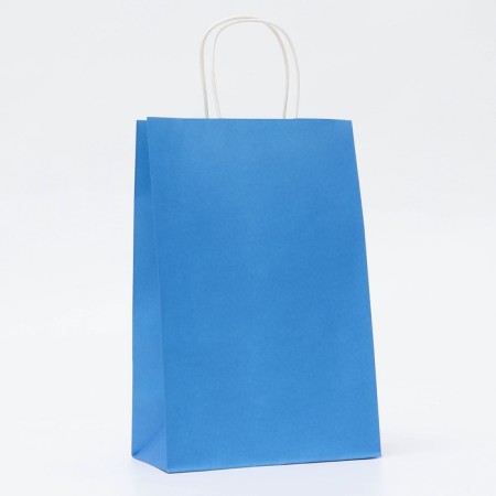 Craft package blue, round handle, 22 x 13 x 32 cm, 120 g