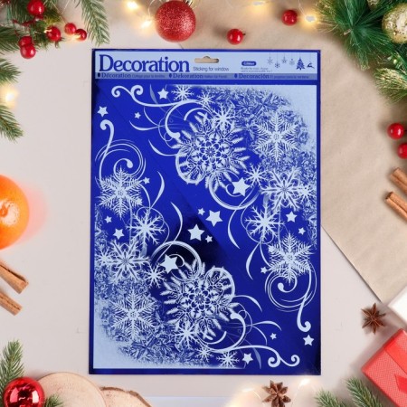 Stickers on the windows "New Year" lace, 38x30 cm