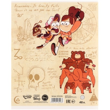 Notebook 48 sheets in a cage, cardboard cover, gravity farz-3
