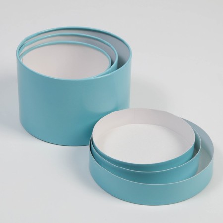 A set of hats 3 in 1 blue, gift packaging, 16 x 10, 14 x 9, 13 x 8.5 cm-3