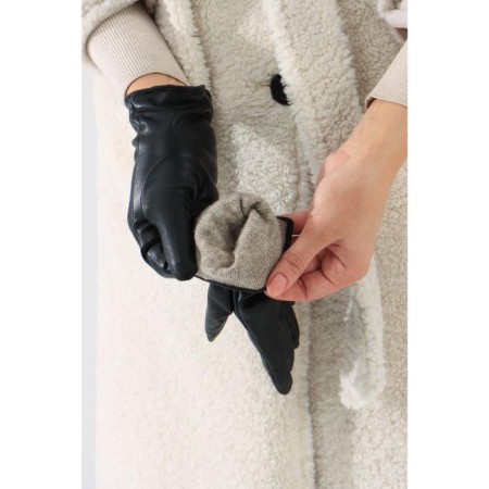 Female gloves, size 8.5, with insulation, black color-2