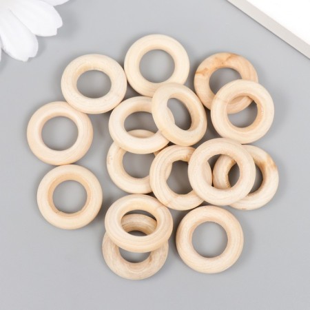 Decor for creativity tree "Rings" set 15 pcs natural 2x2 cm-1