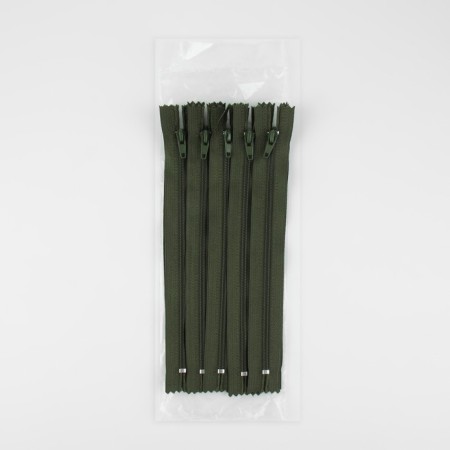 Lightning "Spiral", No. 4, non -proceeding, castle machine, 20 cm, khaki color-2