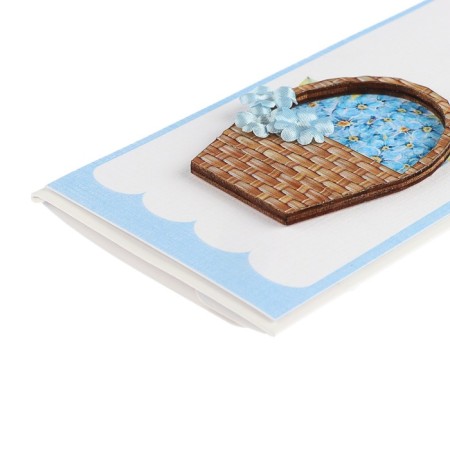 Money envelope "Jubilee birthday!" Handmade, basket with flowers-1
