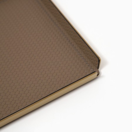 Metal tray, square eco -leather, 12 x 12 cm, brown color,-5