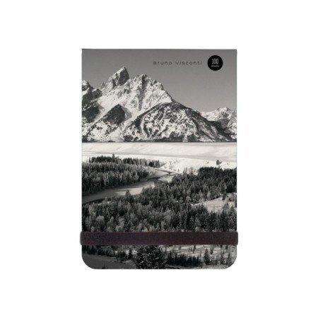 Notepad A6, 100 sheets in a line on an elastic band, "nature", a hard cover, with a pocket, tinted block 70 g/m2, mix-3