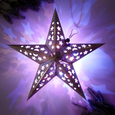Interior star with a garland New Year's "Cosmic Sky", for the New Year, 45 × 45 cm.